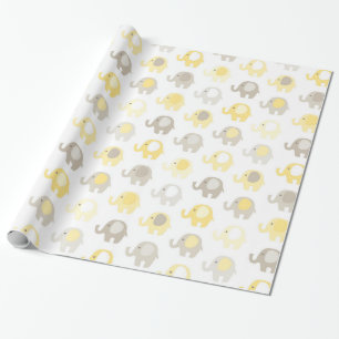 Beautiful Baby Yellow Elephant Wrapping Paper