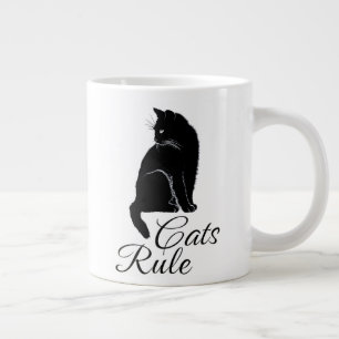 Beautiful Back Sitting Cat - Cats Rule Large Coffee Mug