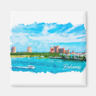Beautiful Bahamas Caribbean Vacation Scenery Magnet