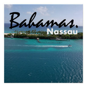 Beautiful Bahamas Nassau Coastline Poster 20x20