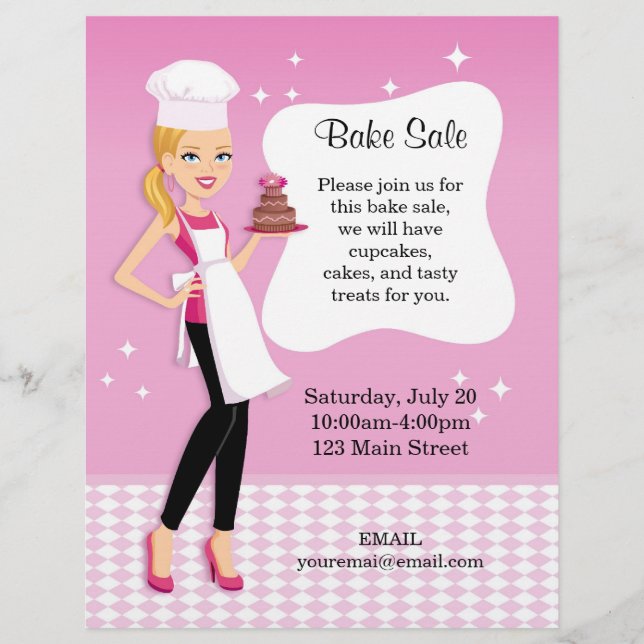 Beautiful Bake Sale Flyer personalised (Front)