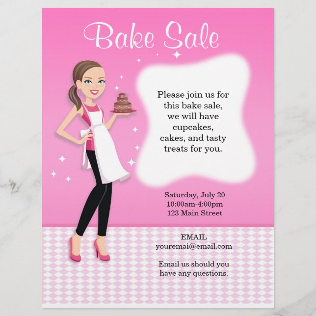 Beautiful Bake Sale Flyer personalised (Front)