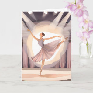 Beautiful Ballerina Ballet Arts Dance Watercolor Card