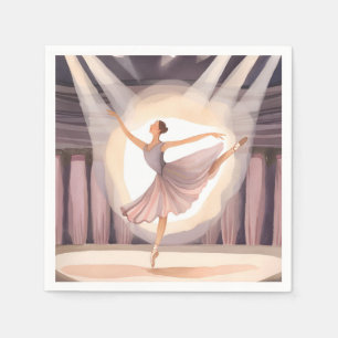 Beautiful Ballerina Ballet Arts Dance Watercolor Napkin
