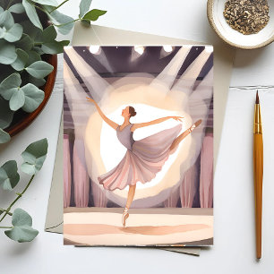 Beautiful Ballerina Ballet Arts Dance Watercolor Postcard