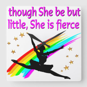 BEAUTIFUL BALLERINA DANCER DESIGN SQUARE WALL CLOCK