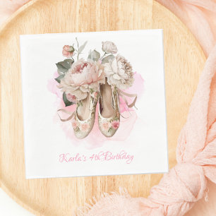 Beautiful Ballerina Dancer Pink Watercolor  Napkin