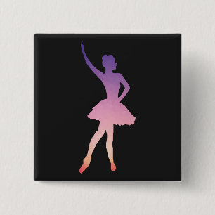 Beautiful ballerina for ballet girl. 15 cm square badge