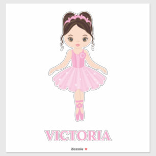Beautiful Ballerina Girl Custom-Cut Vinyl Sticker