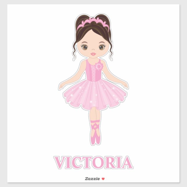 Beautiful Ballerina Girl Custom-Cut Vinyl Sticker (Sheet)