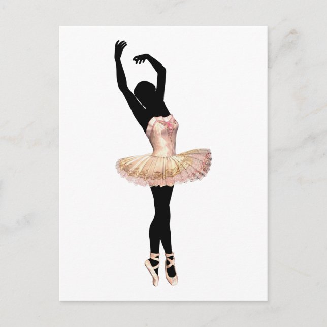 Beautiful Ballerina in pink Postcard (Front)