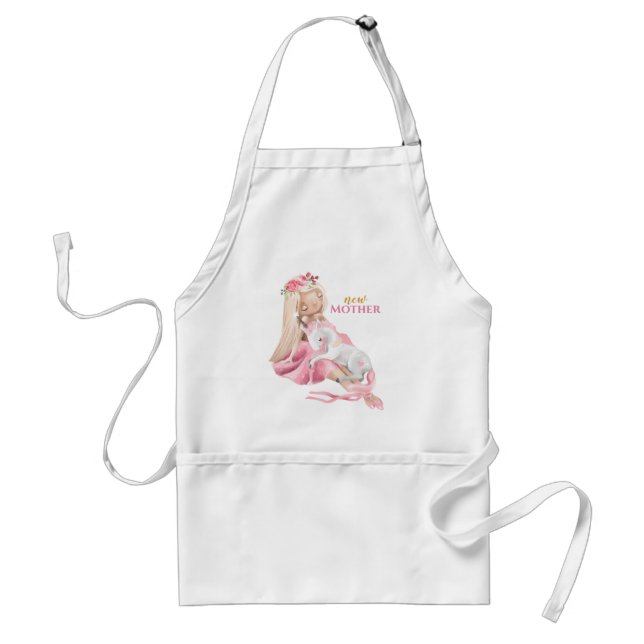 Beautiful Ballerina & Unicorn New Mother Apron (Front)