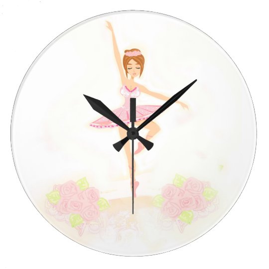Ballet School Ballerina Dance Wall Clock Zazzle.co.uk