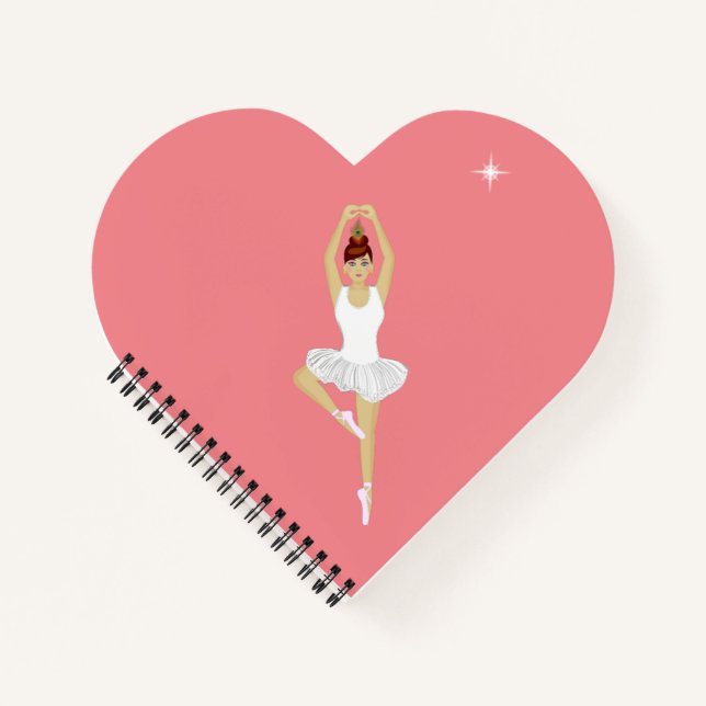 Beautiful Ballet Dancer on Pink Notebook (Front)