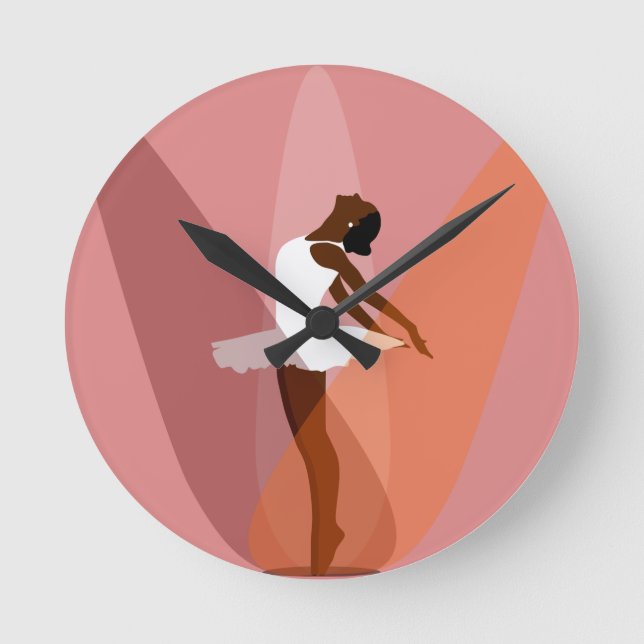 beautiful ballet dancer round clock (Front)