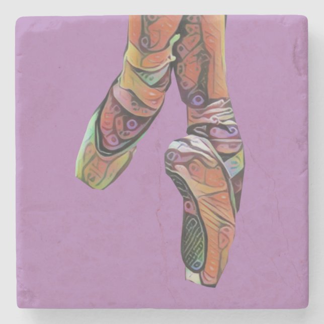Beautiful Ballet Pointe Shoes Marble Coaster (Front)