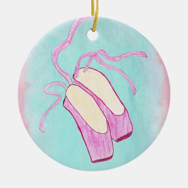 Beautiful Ballet Shoes Ornament (Front)