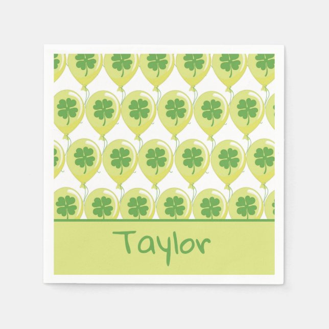 Beautiful balloons for St. Patrick's Day Napkin (Front)