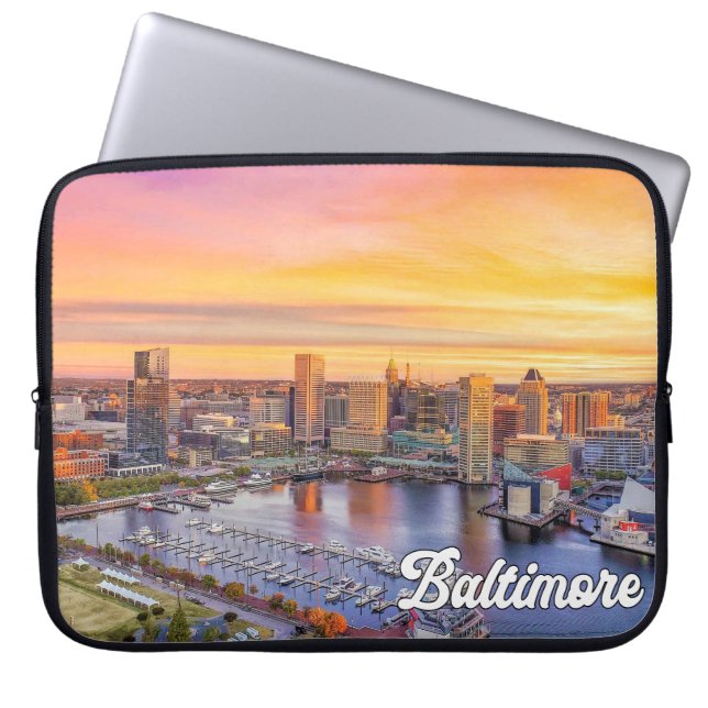 Beautiful Baltimore, Maryland, USA Laptop Sleeve (Front)