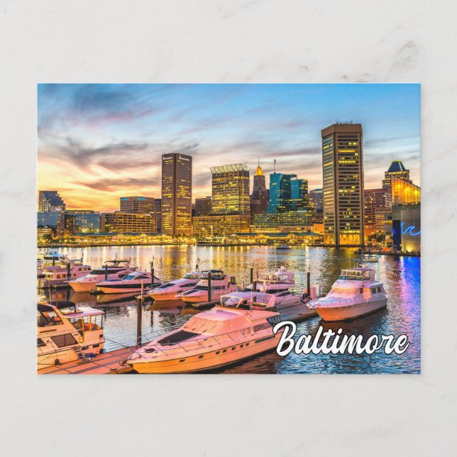 Beautiful Baltimore, Maryland, USA Postcard (Front)