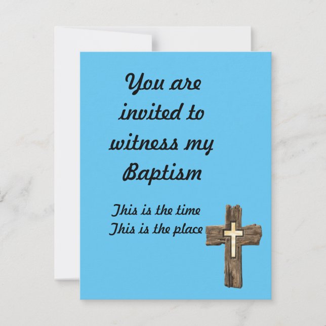 Beautiful Baptism Invite.  Invitation (Front)