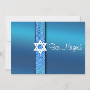Beautiful, Bar Mitzvah Invitation, Star of David Invitation