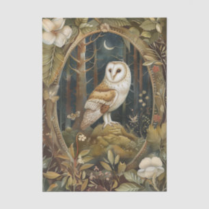 Beautiful Barn Owl Framed by the Forest Tissue Paper