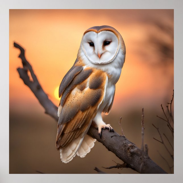 Beautiful Barn Owl Poster (Front)