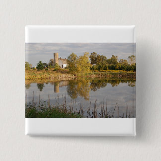 Beautiful Barn Reflected in the Water 15 Cm Square Badge