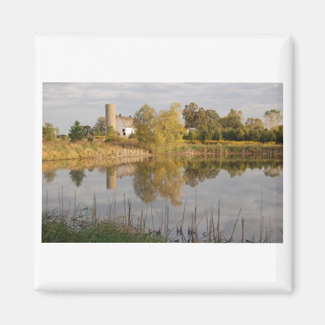 Beautiful Barn Reflected in the Water Magnet (Front)