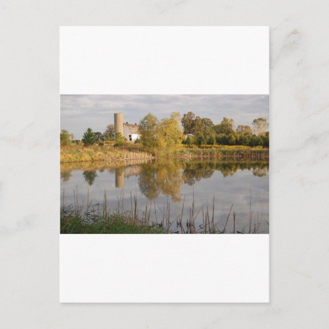 Beautiful Barn Reflected in the Water Postcard (Front)