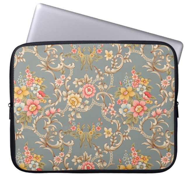Beautiful Baroque Ornament style border design han Laptop Sleeve (Front)