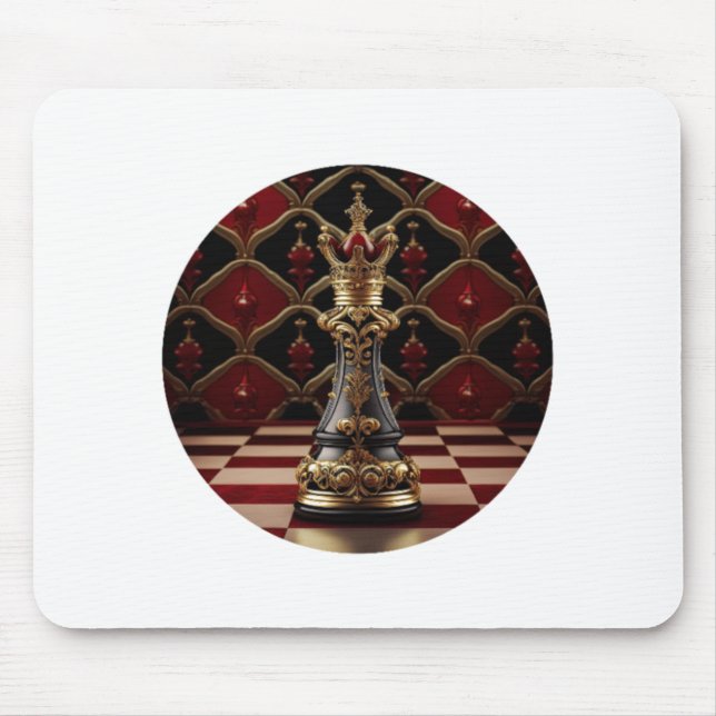 Beautiful Baroque Styled Chess Piece - The Queen Mouse Mat (Front)