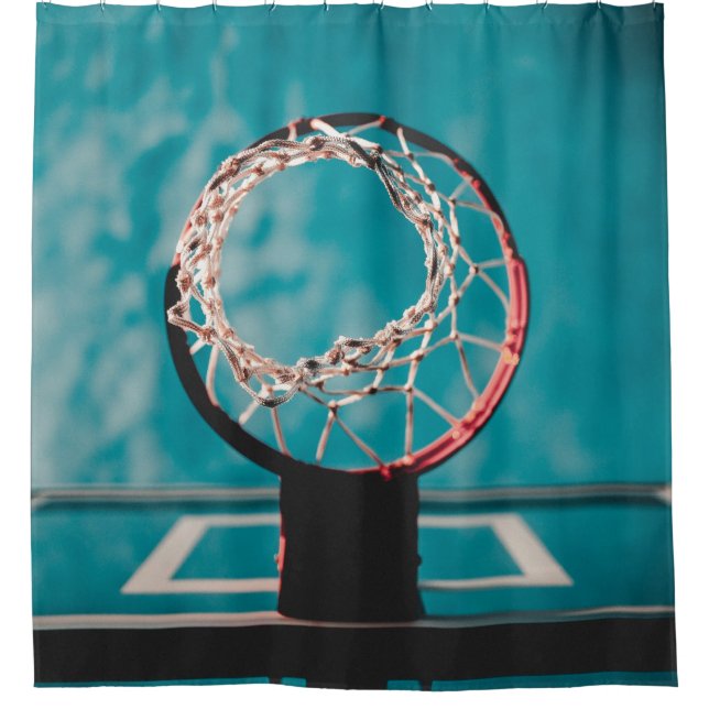 Beautiful Basketball Artwork Shower Curtain (Front)