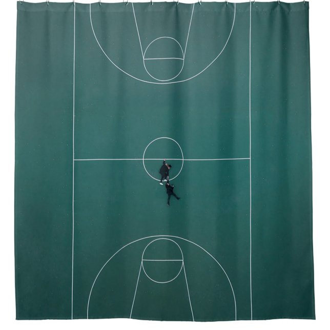 Beautiful Basketball Design Shower Curtain (Front)