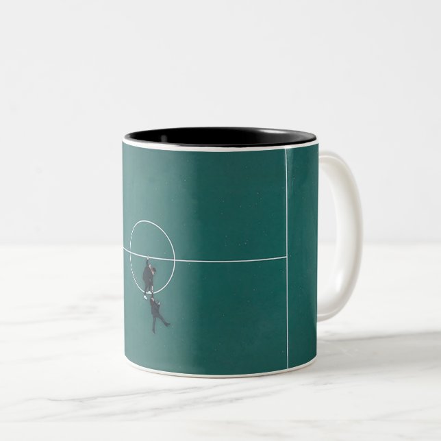 Beautiful Basketball Design Two-Tone Coffee Mug (Front Right)