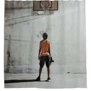 Beautiful Basketball Photography Shower Curtain