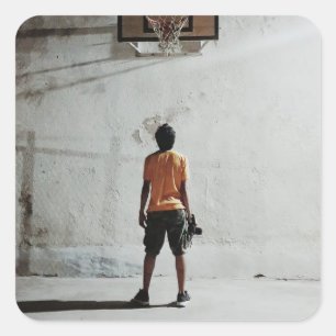 Beautiful Basketball Photography Square Sticker