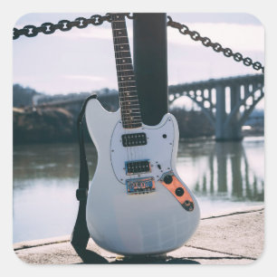Beautiful Bass Guitar Square Sticker