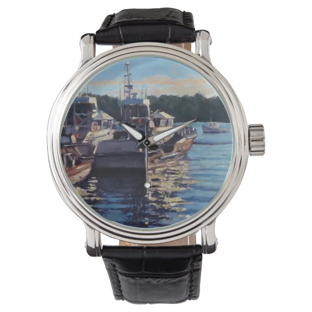 Beautiful Bass Harbour Maine Fishing Boat Scene Watch (Front)