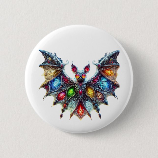 Beautiful Bat 6 Cm Round Badge (Front)