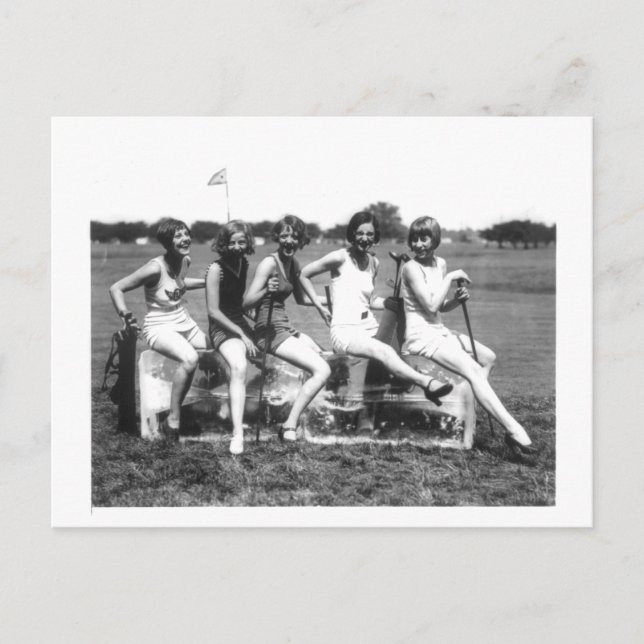 Beautiful Bathing Beauties On Ice Postcard (Front)