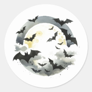 Beautiful Bats Halloween Classic Round Sticker
