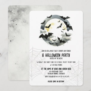 Beautiful Bats Halloween Party Invitation
