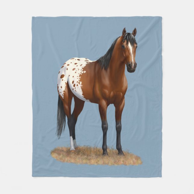Beautiful Bay Appaloosa Horse Fleece Blanket (Front)