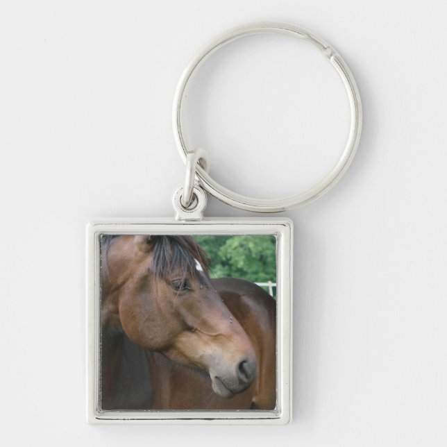 Beautiful Bay Horse Key Ring (Front)