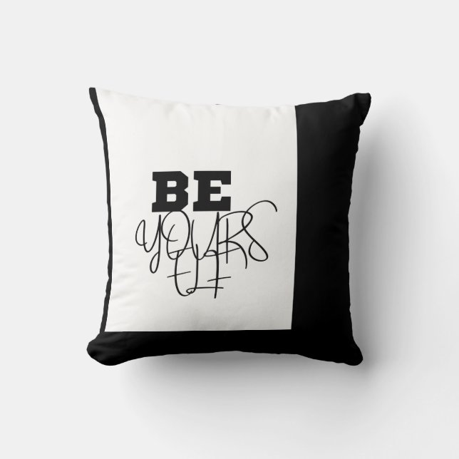 Beautiful Be yourself Blackandwhite Luxury pillow  (Front)
