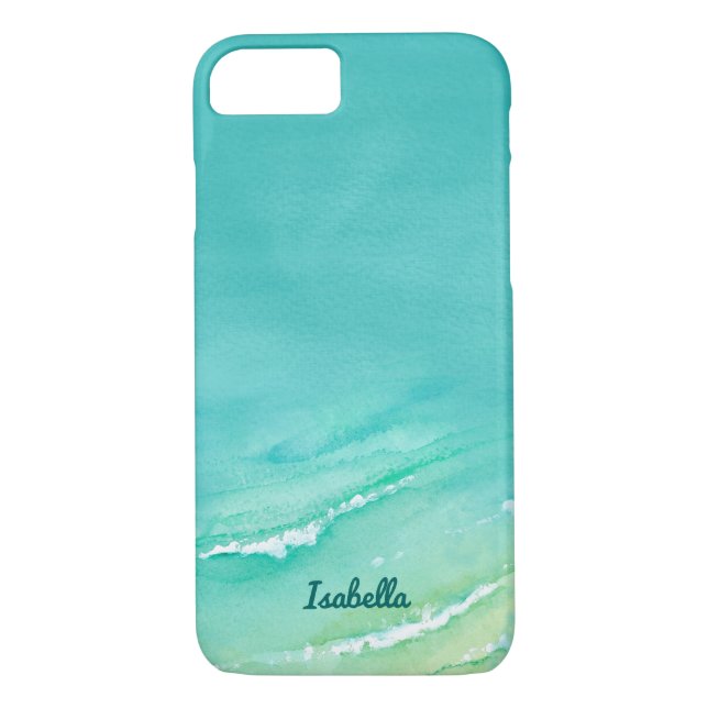 Beautiful Beach Aqua Turquoise Watercolor Case-Mate iPhone Case (Back)