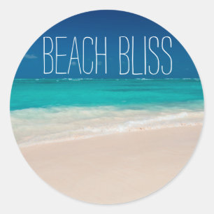 Beautiful Beach Bliss Classic Round Sticker