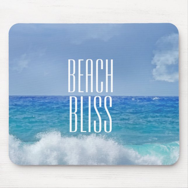 Beautiful Beach Bliss Classic Surf Sky Sun Mouse Mat (Front)